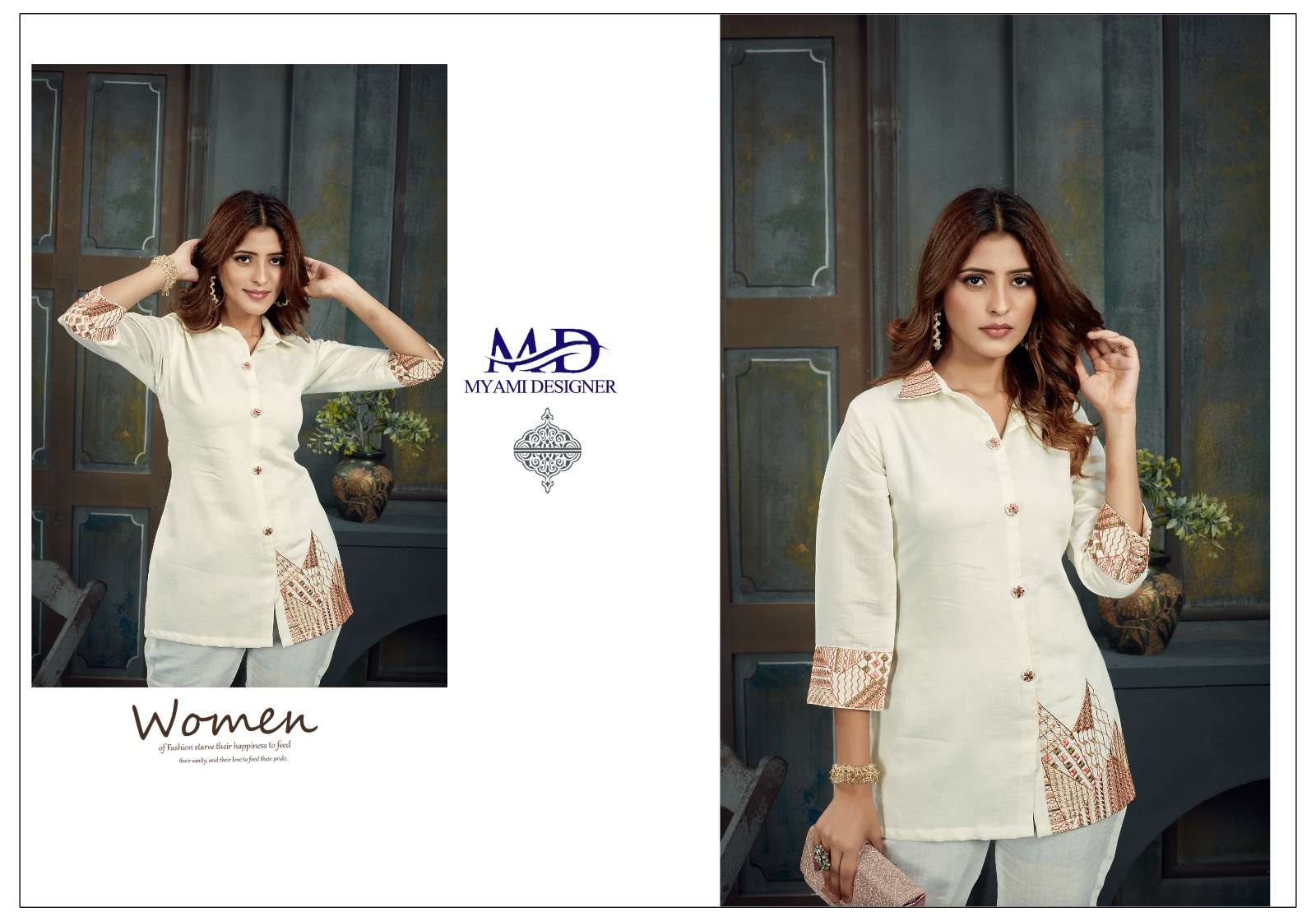 CORD SETS VOL 2 VISCOSE EMBROIDERY WORK DESIGNER TOP WITH PANT CO ORD SET BY MIAMI DESIGNER BRAND 113